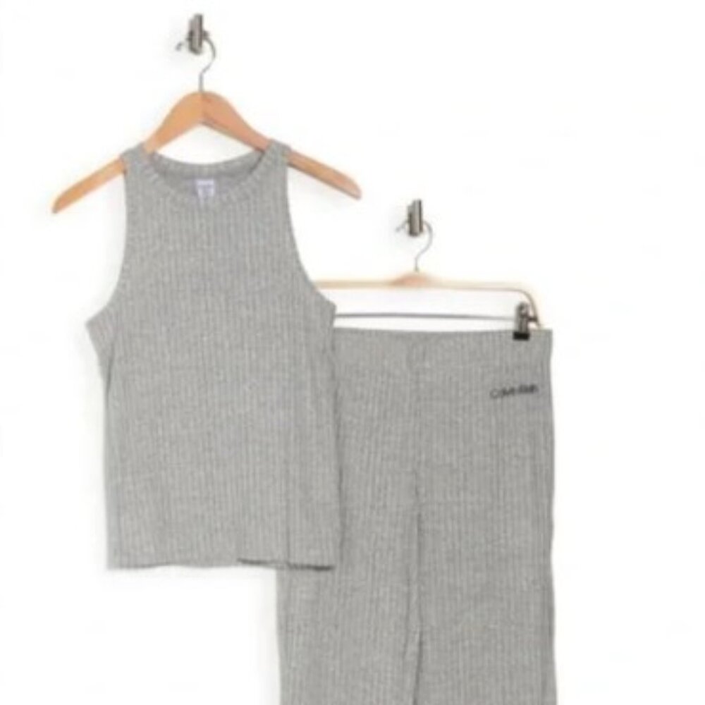 Ribbed Grey Calvin Klein XL Pajama Set